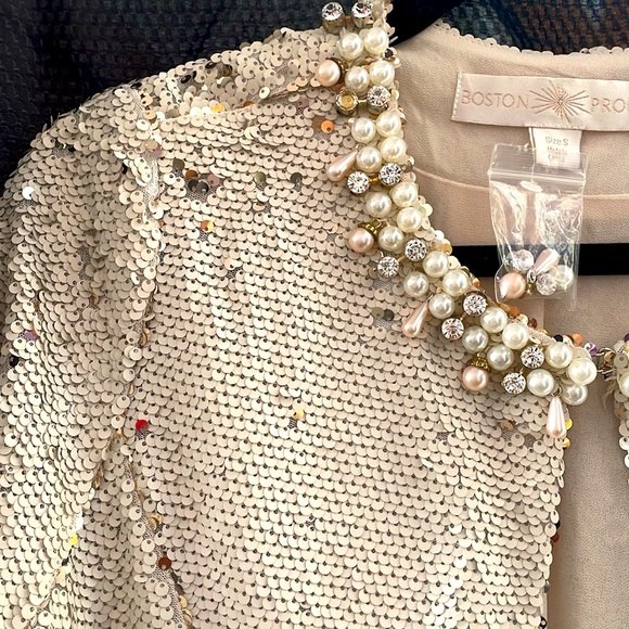 Brand new Cream sequin and beaded Boston Proper jacket - Picture 3 of 4